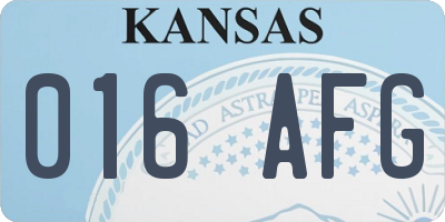 KS license plate 016AFG
