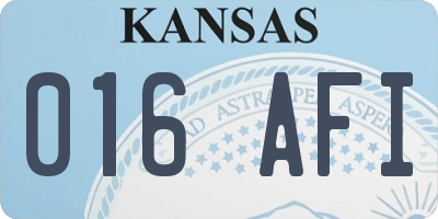KS license plate 016AFI
