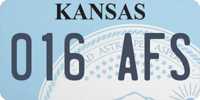 KS license plate 016AFS