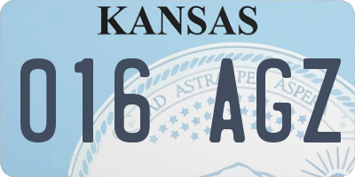 KS license plate 016AGZ