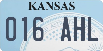 KS license plate 016AHL