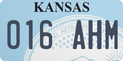 KS license plate 016AHM