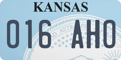 KS license plate 016AHO