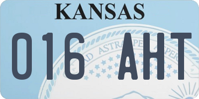 KS license plate 016AHT