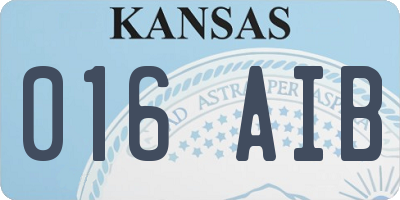 KS license plate 016AIB