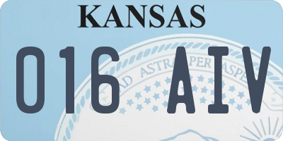 KS license plate 016AIV