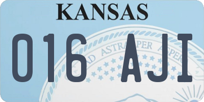 KS license plate 016AJI