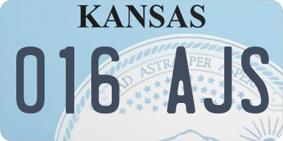 KS license plate 016AJS