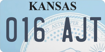 KS license plate 016AJT