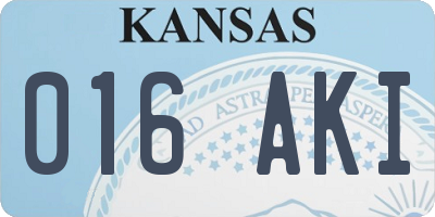 KS license plate 016AKI