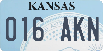 KS license plate 016AKN