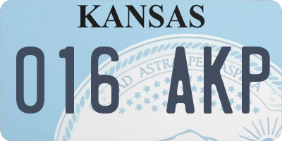 KS license plate 016AKP
