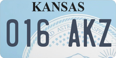 KS license plate 016AKZ