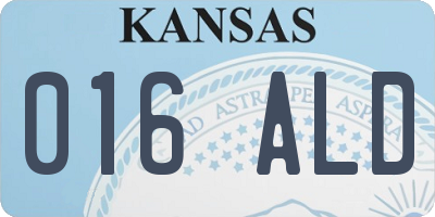 KS license plate 016ALD
