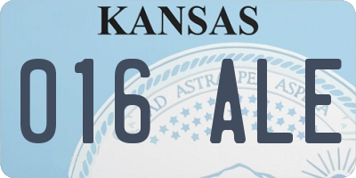 KS license plate 016ALE