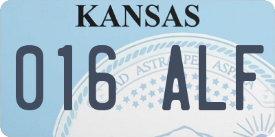 KS license plate 016ALF