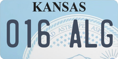KS license plate 016ALG
