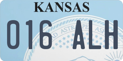 KS license plate 016ALH