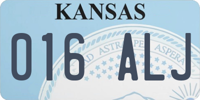 KS license plate 016ALJ