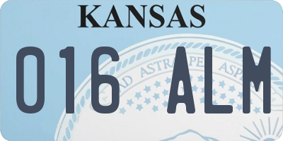 KS license plate 016ALM