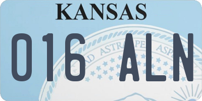 KS license plate 016ALN