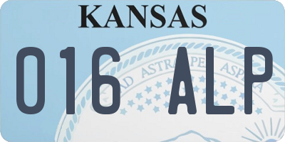 KS license plate 016ALP