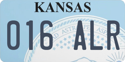 KS license plate 016ALR