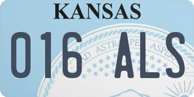 KS license plate 016ALS