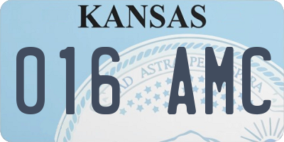 KS license plate 016AMC