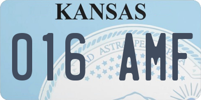 KS license plate 016AMF