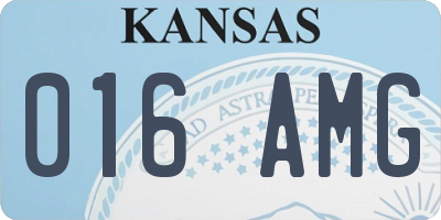 KS license plate 016AMG