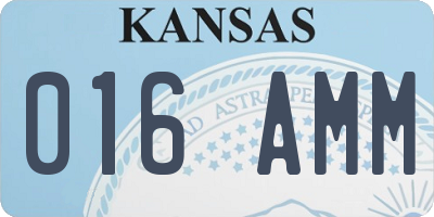 KS license plate 016AMM