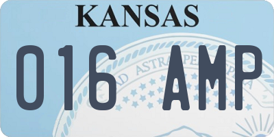 KS license plate 016AMP