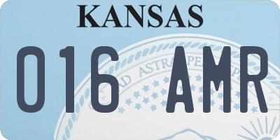 KS license plate 016AMR
