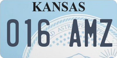 KS license plate 016AMZ