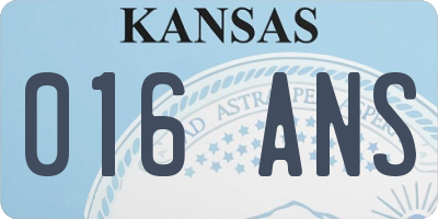 KS license plate 016ANS