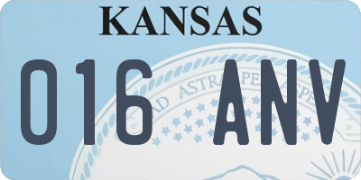 KS license plate 016ANV