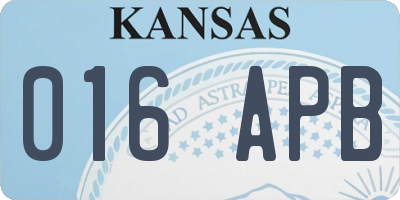 KS license plate 016APB