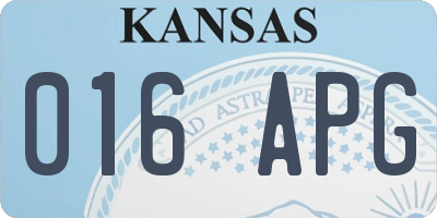 KS license plate 016APG