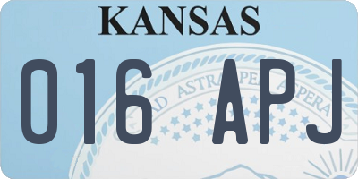 KS license plate 016APJ