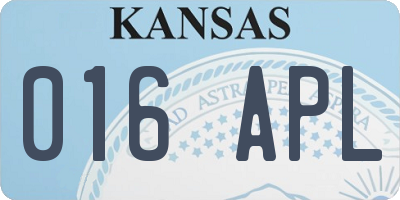 KS license plate 016APL
