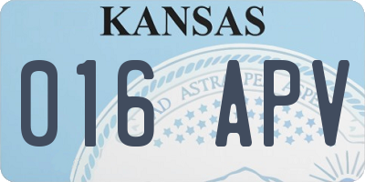 KS license plate 016APV
