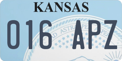 KS license plate 016APZ