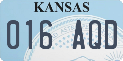 KS license plate 016AQD