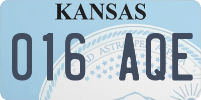 KS license plate 016AQE