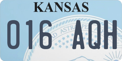 KS license plate 016AQH