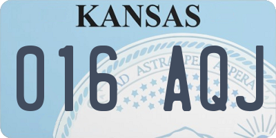 KS license plate 016AQJ