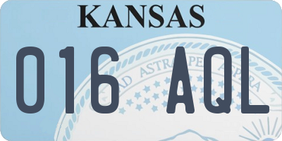 KS license plate 016AQL