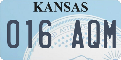 KS license plate 016AQM