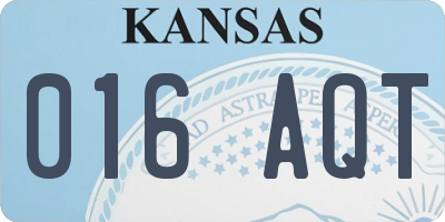 KS license plate 016AQT